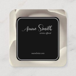 Creme Rose Petal Bloral Accent - elegant & modern Quadratische Visitenkarte