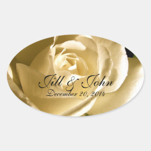 Creme-Rose Save the Date Oval-Hochzeitslabel Ovaler Aufkleber