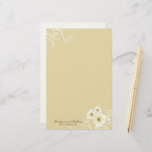 Creme Rose und Wirbel Elegante romantische Hochzei Briefpapier
