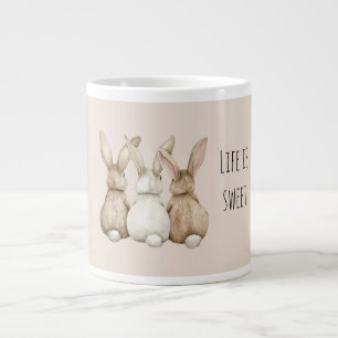 Creme-Rouge Drei niedliche Häschen Jumbo-Tasse