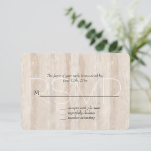 Crème Rustique Faux Blanc Mariage en bois RSVP