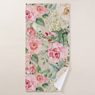 Crème rustique moderne rose aquarelle rose floral