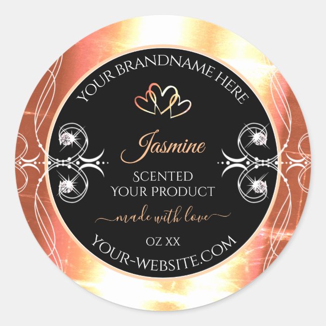 Crème Saumon chatoyante Produit Étiquettes Bijoux  (Devant)