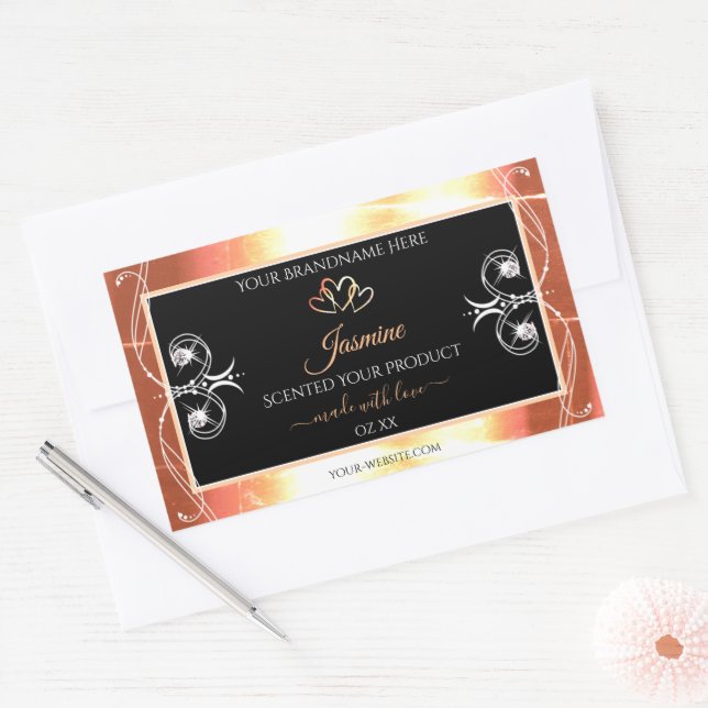 Crème Saumon chatoyante Produit Étiquettes Bijoux  (Enveloppe)