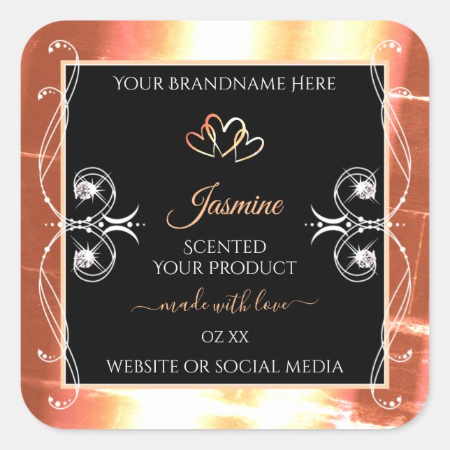 Crème Saumon chatoyante Produit Étiquettes Bijoux  (Devant)