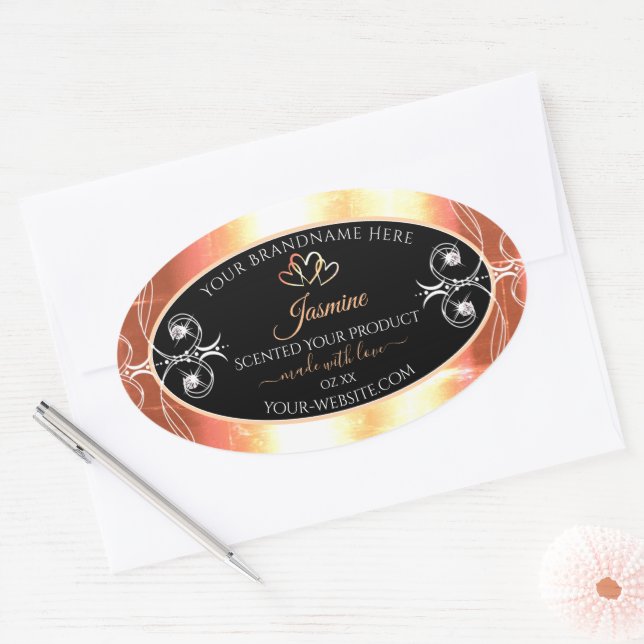 Crème Saumon chatoyante Produit Étiquettes Bijoux  (Enveloppe)