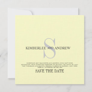 Creme-Save the Date Monogramm-Hochzeits-Mitteilung Save The Date
