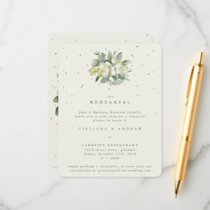 Creme-Schneebeere + Eukalyptus Hochzeitsprobe Begleitkarte