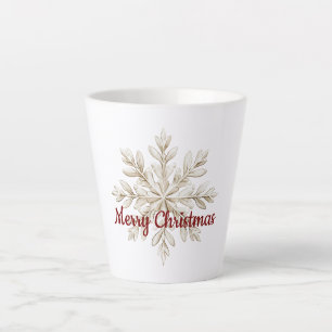 Creme-Schneeflocke-Rot-Frohe-Weihnachten Milchtasse