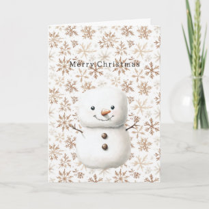 Creme-Schneeflocken Süßer Schneemann Weihnachten Karte