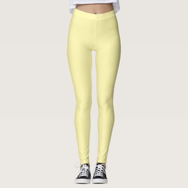 Creme Solid Color Leggings (Vorderseite)