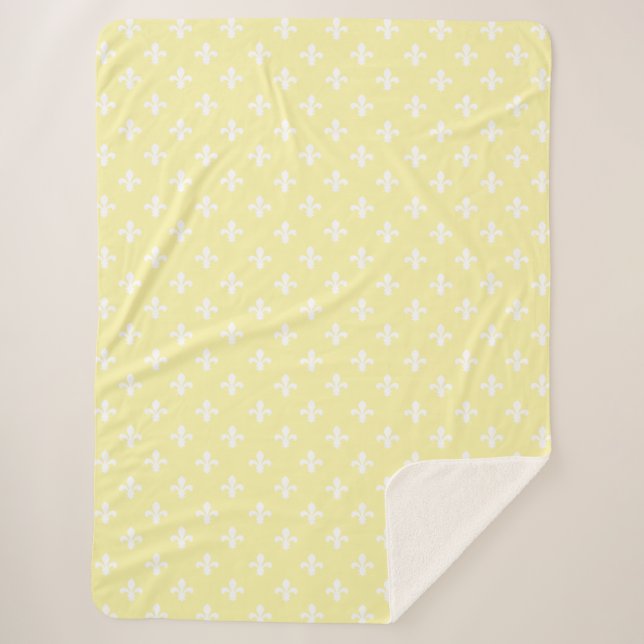 Creme Southern Hütte Fleur de Lys Sherpadecke (Vorderseite)