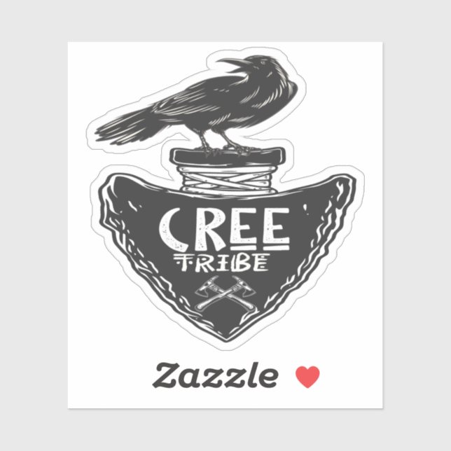 Creme Stamm - Indianerischer Raven Spirit Aufkleber (Blatt)
