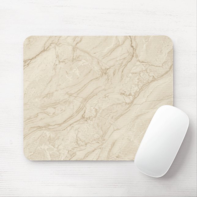 Creme Stein Marmor Elegant Weich Moderner Stil Mousepad (Mit Mouse)