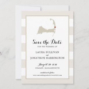 Creme Streifen Orleans Cape Cod Save the Date