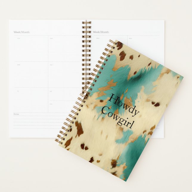 Crème Turquoise Gold Southwest Cowhide (Devant avec enveloppe)