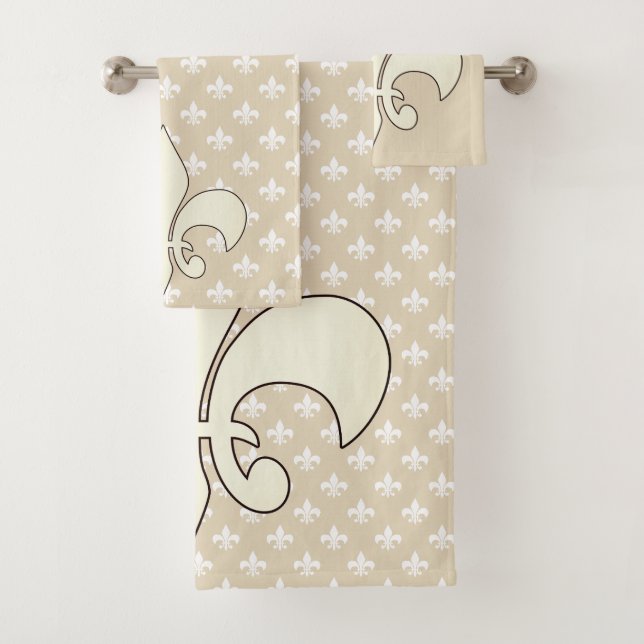 Creme u. weiße französische Lilie Badhandtuch Set (Insitu)
