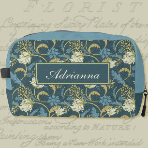 Creme- und Blaue Art Nouveau Blumendekoration Waschbeutel