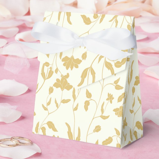 Creme und gelbe Blüten Geschenkschachtel (Hochzeit)