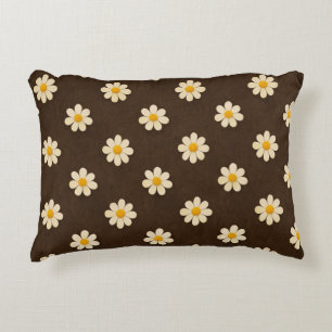 Creme und gelbes Blumenmuster Dekokissen