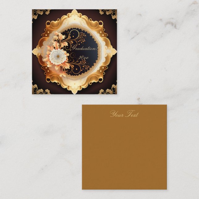 Creme und Gold Scrapbook Style Quadratische Visitenkarte (Vorne/Hinten)