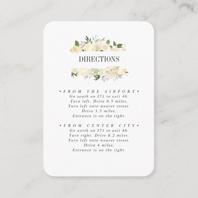 Creme und graue botanische WEDDING-Richtung Begleitkarte (Vorderseite)
