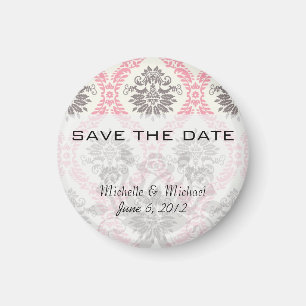 Creme und graue Damastasblicke Magnet