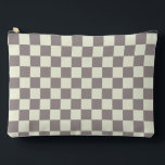 Creme und grauer Karo Zubehörtasche<br><div class="desc">Creme und hellgraues Schachbrettmuster</div>