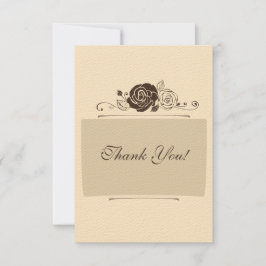 Creme-und Kaffee-Rosen Dankeskarte