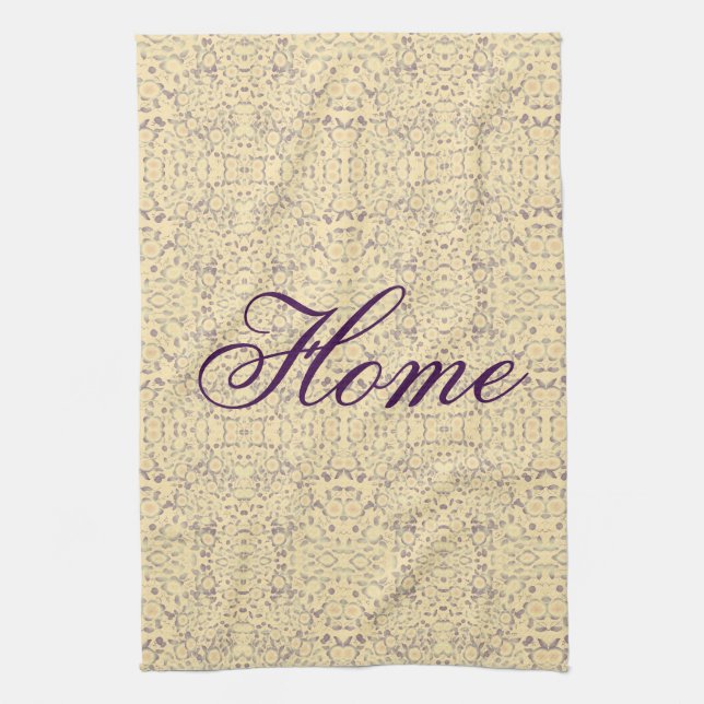Creme und Lila Gemustert Küchentuch (Vertikal)