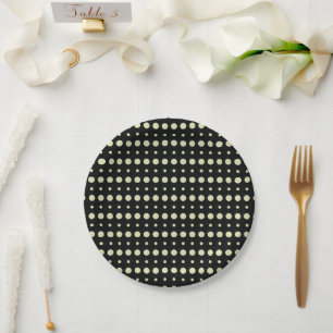 Creme und Minimalistische Polka Dog g9 Pappteller