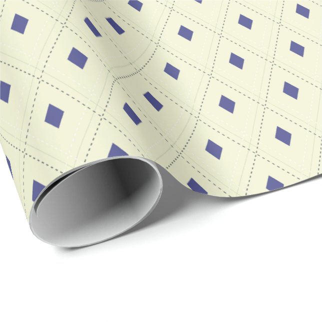 Creme und Navy Raute Gift Wrap - Untertitelt Geschenkpapier (Rolleneckpunkt)