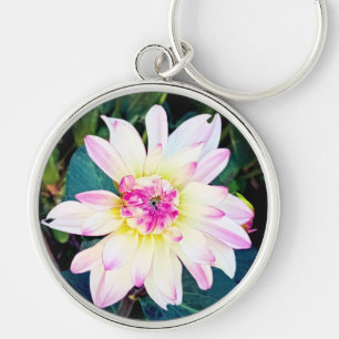 Creme und rosa Blume Schlüsselanhänger