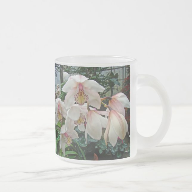 Creme und rosa Orchideen Mattglastasse (Rechts)