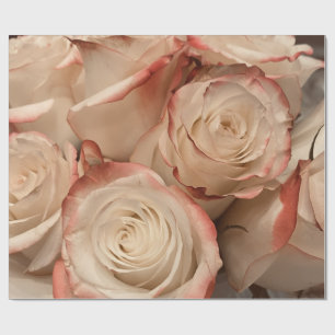 Creme- und roter Rosen-Mattverpackungspapier Geschenkpapier