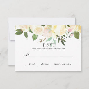 Creme und SAGE   Classic Spring WEDDING UAWG RSVP Karte