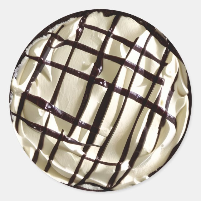 Creme und Schokoladencreme Runder Aufkleber (Vorderseite)