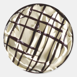 Creme und Schokoladencreme Runder Aufkleber
