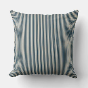 Creme und schwarzer Ticking Strip Kissen