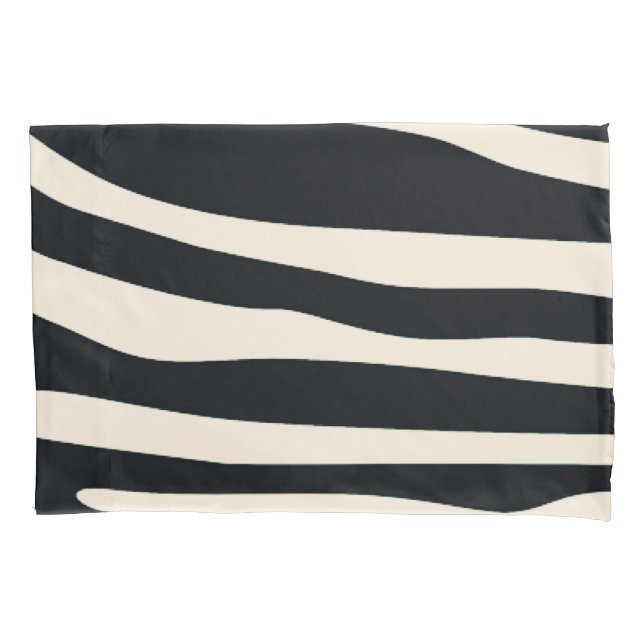 Creme und schwarzer Zebradruck Kissenbezug (Vorderseite)