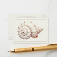 Creme und Tan Coastal Seashell personalisiert