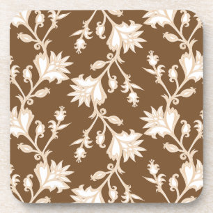Creme und Viktorianisches Blumenmuster Getränkeuntersetzer