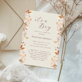 Creme Vintag Floral Fall Es ist eine Baby-Dusche Einladung
