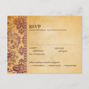 Crème vintage et Lilac Mariage damassé RSVP