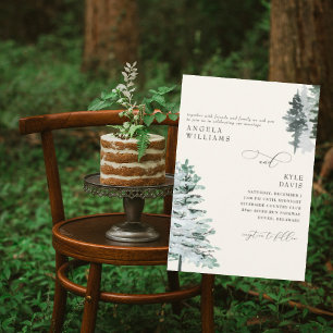 Creme-Wasserfarbe-Wald-Hochzeitseinladung Einladung