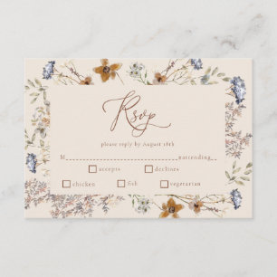 Creme Watercolor Wildblumen Kalligrafie UAWG Begleitkarte