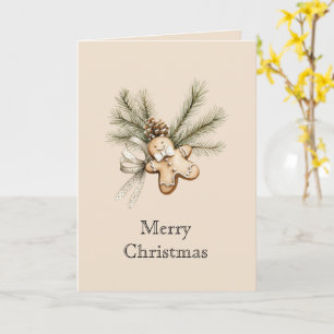 Creme-Weihnachts-Gingerbread-Tannenzapfen Karte