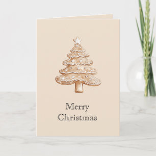 Creme-Weihnachtsbaum aus Lebkuchen mit Stern Karte