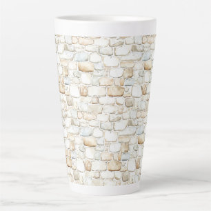 Creme Weiß Graue Faux Steine Milchtasse