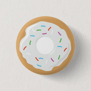 Creme-weißes Krapfen-Button Button